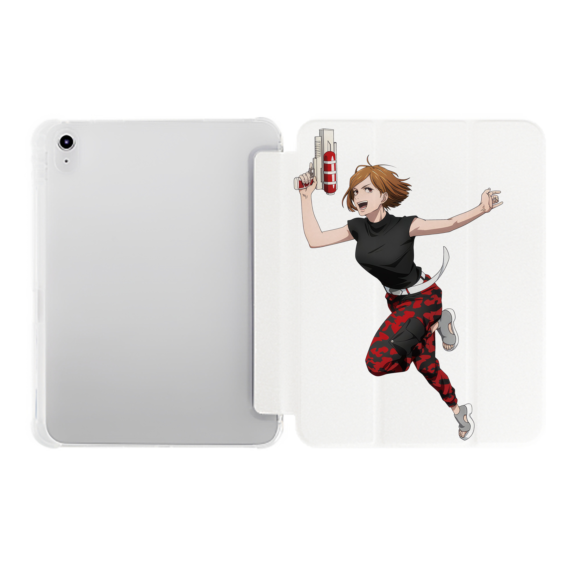 （画像用） 呪術廻戦 Jujutsu Kaisen IPad ケース ペン収納付き 三つ折りスタンド PUレザー×シリコン 対応機種9.5/10.5/10.9インチ